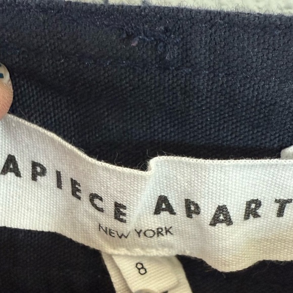 APIECE APART Classic Merida High Waist Wide Leg Pant Navy Business Casual Size 8 - Picture 9 of 15